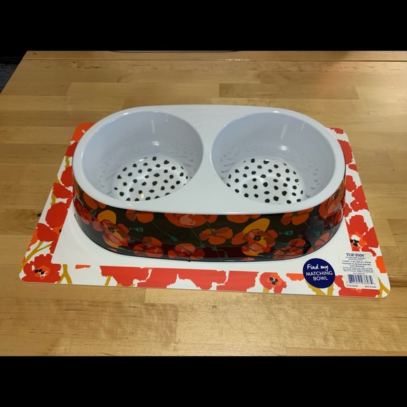 Top Paw Dog Adorable Poppy Double Dish Pet Bowl Set Poshmark